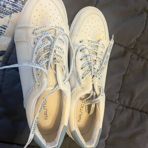 Nautica brand, white/blue sneakers
Size 9